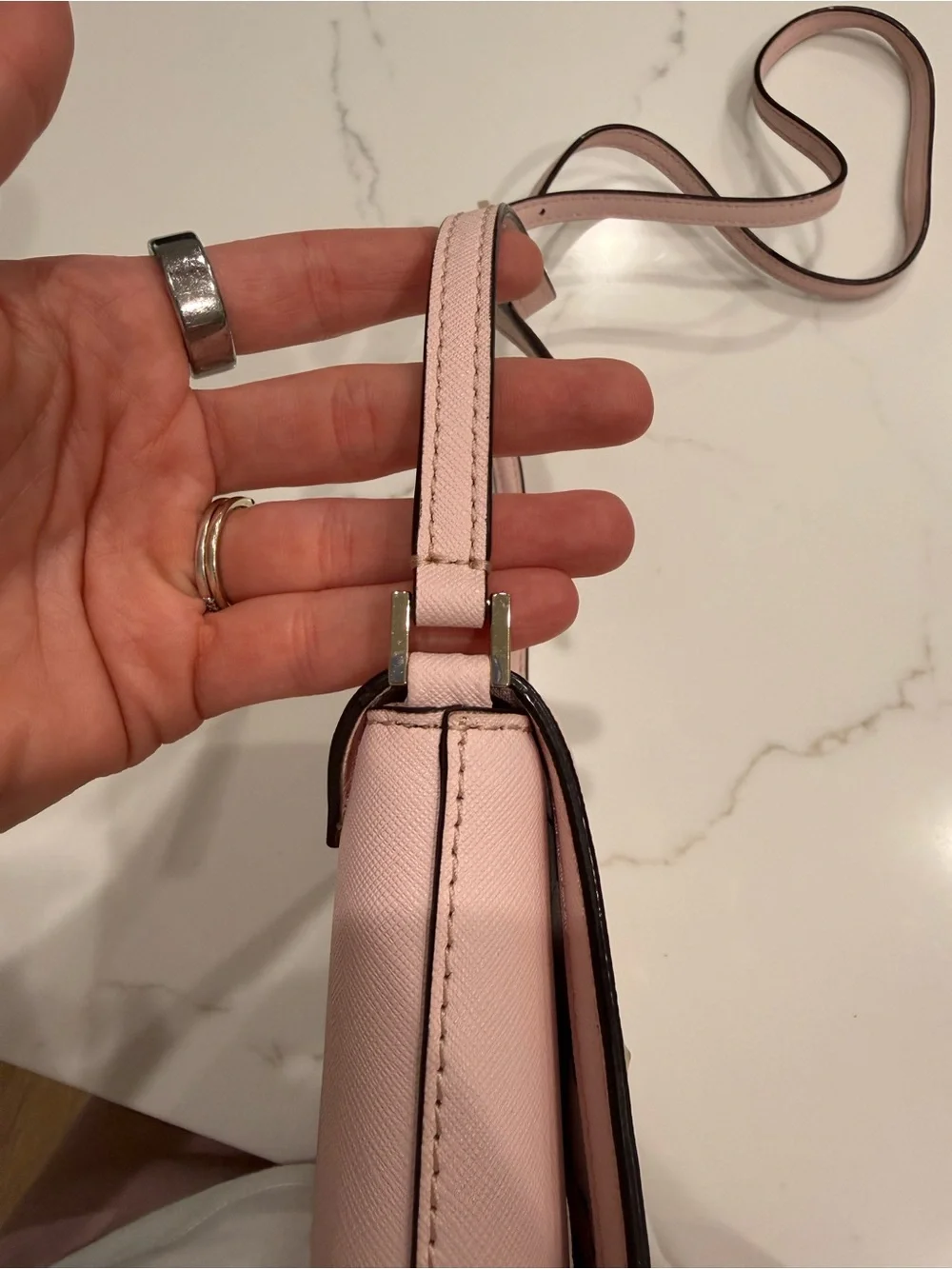 kate spade Light Pink Saffiano Crossbody Bag with Gold Accent